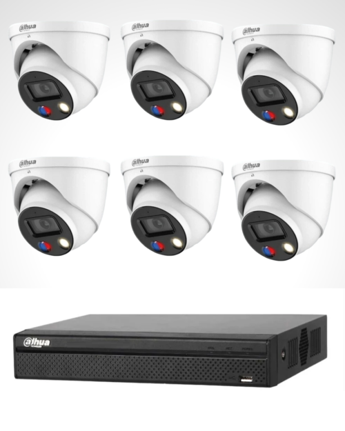 Dahua AI Active Deterrence SMD 4.0, TiOC Camera Version 3.0 Kit, 6 x 6MP Full-color Bundle 8CH AI Smart 4.0 Series