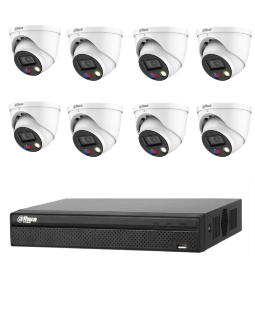 Dahua AI Active Deterrence SMD 4.0, TiOC Camera Version 3.0 Kit, 8 x 6MP Full-color Bundle 8CH AI Smart 4.0 Series