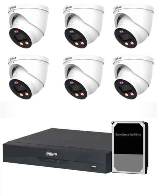 Dahua TiOC PRO Camera Kit, 6 x 8MP Smart Dual Illumination, 4CH AI Smart NVR Ultra 4K