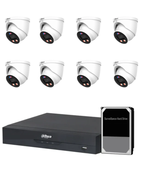 Dahua TiOC PRO Camera Kit, 8 x 6MP Smart Dual Illumination, 8CH AI Smart NVR Ultra 4K