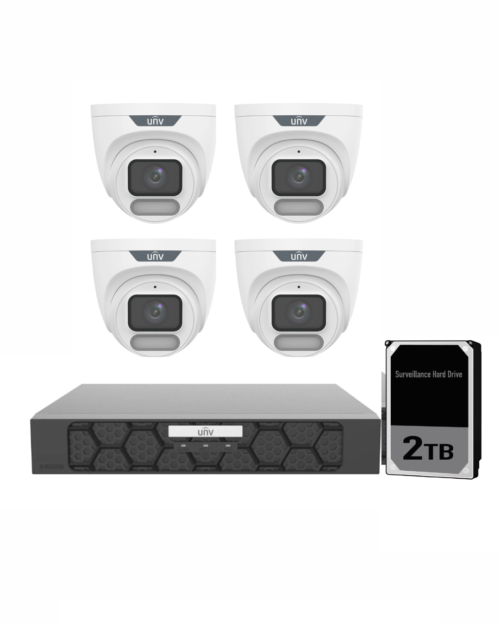 Uniview UNV Acutrack Owlview 4 x 6MP Smart CCTV Kit with 2TB HDD & 4CH NVR