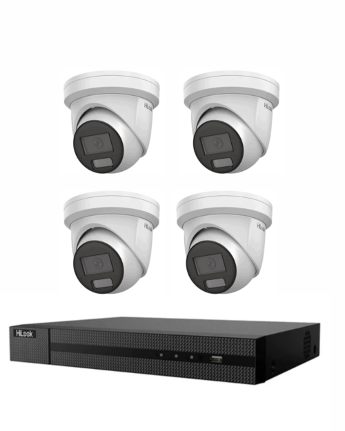 HiLook 8MP Kit 4 x IPC-T381H-MU Camera with IntelliSense, Built-in Mic, 4CH 4K NVR