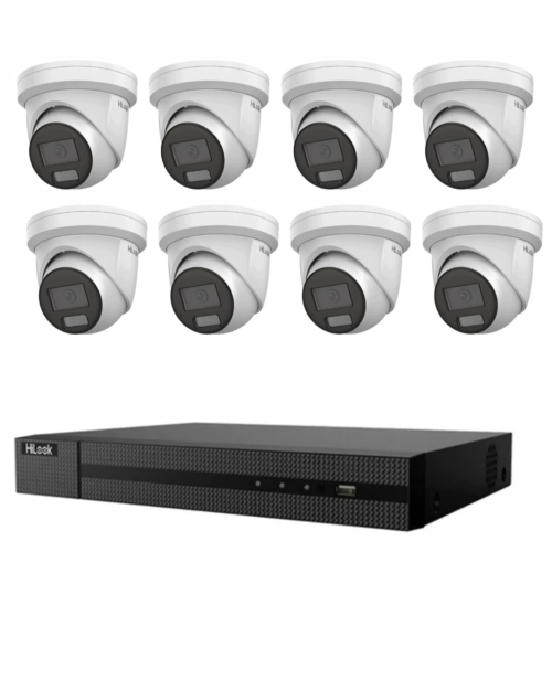 HiLook 8MP Kit 8 x IPC-T381H-MU Camera with IntelliSense, Built-in Mic, 8CH 4K NVR
